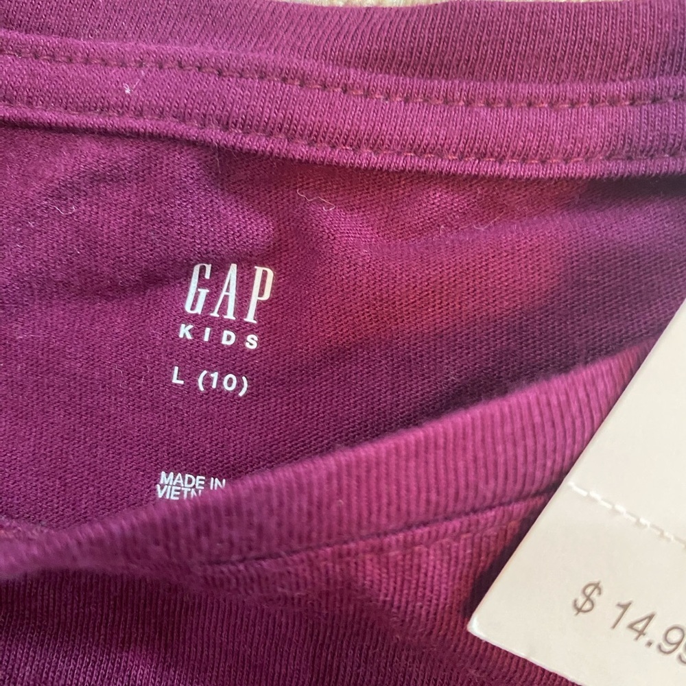 GAP Girls Tee Shirt purple with gold foil Size L NWT - Picture 3 of 3